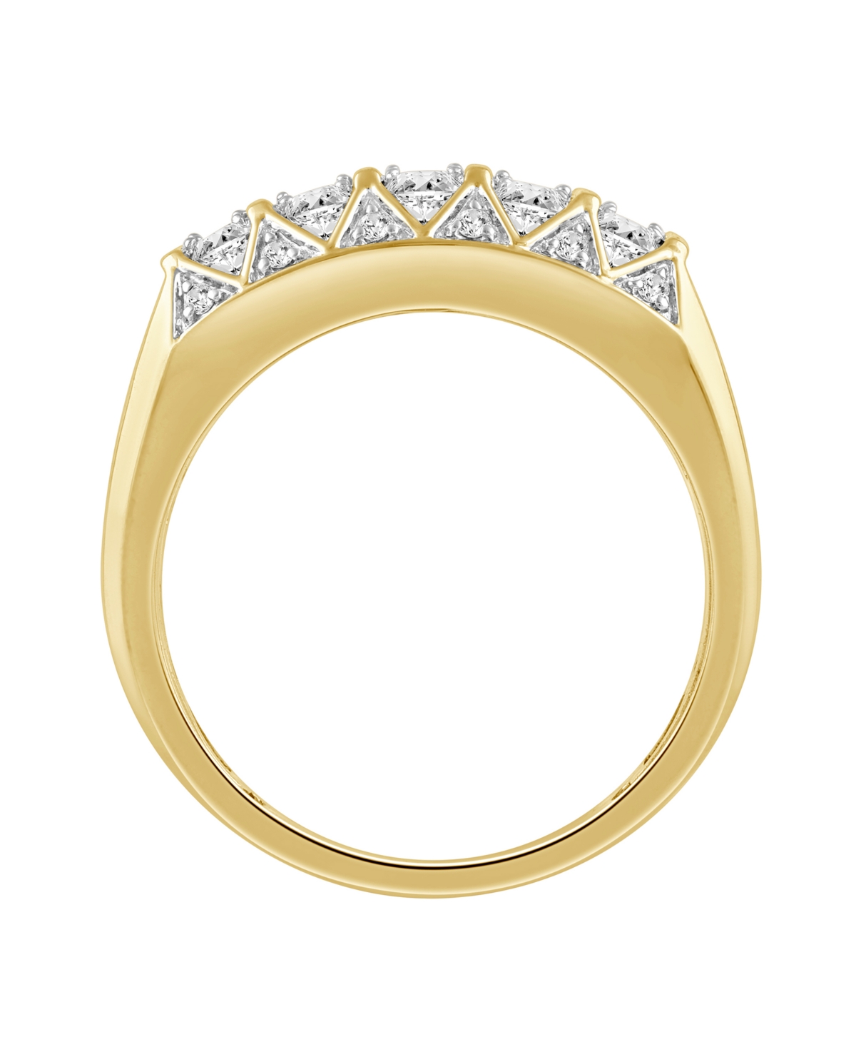 Macy's Men's Diamond Ring (1 Ct. T.w.) In 10k Yellow Gold With Rhodium In Gold