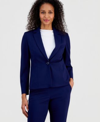 Compression One-Button Long-Sleeve Jacket, Regular & Petite