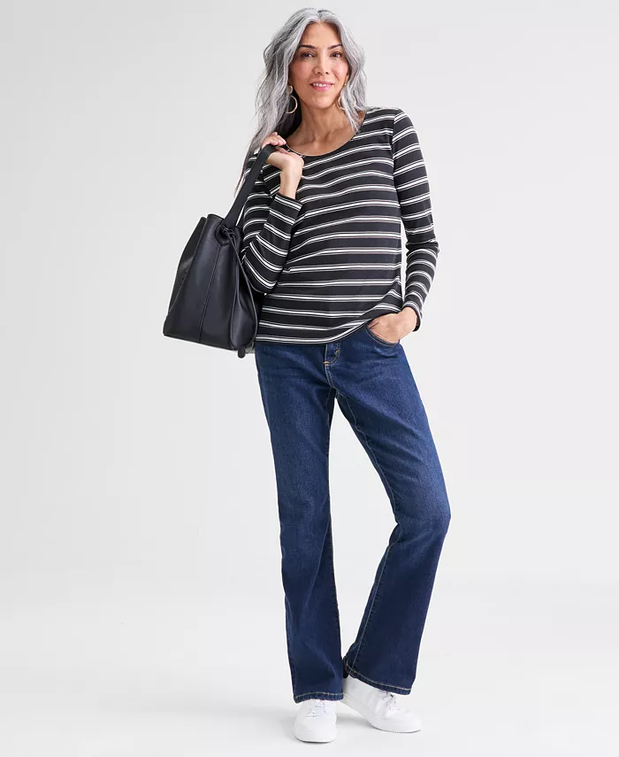 Women's Scoop-Neck Long-Sleeve Scoop-Neck Top, Macy's Exclusive - thumbnail 5