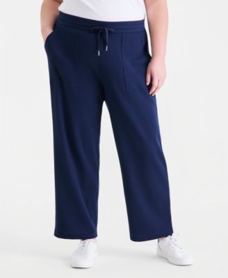 Plus Size Waffle-Knit Drawstring Pants