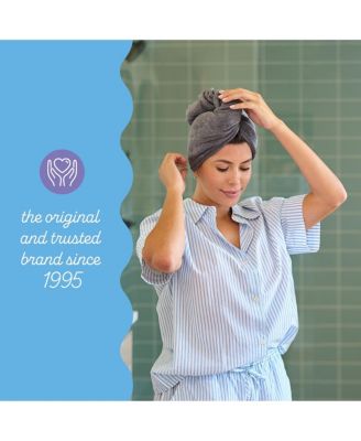 Hair Towel Wrap, 2-Pack – Quick-dry microfiber turban for women, men & kids ideal for curly, long, or thick hair.