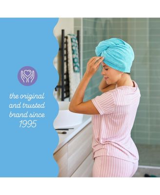 Microfiber Hair Towel Wrap, 2-Pack – Quick-dry turban for all hair types perfect for travel, home, women, men & kids