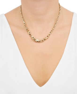 Twisted Oval Link Necklace in 18k Yellow Gold