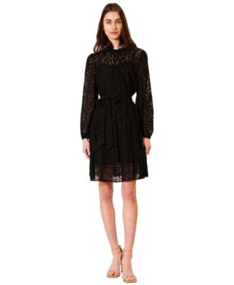 Women's Mock Neck Lace Short Dress