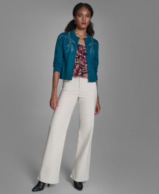 Women's Embellished Button-Front Cardigan