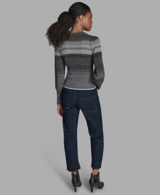 Women's Wide Cuff Balloon-Sleeve Crewneck Sweater