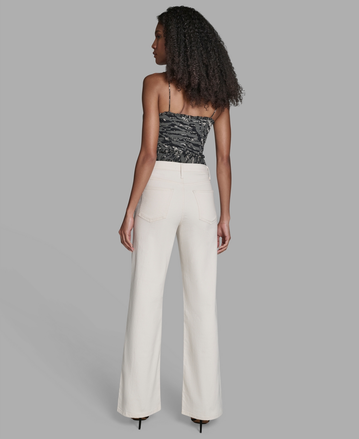 Bcbg Women's Wide Leg Mid-rise Jeans In White