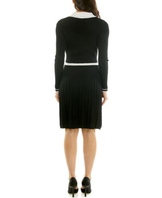 Women's Collared Button Front Sweater Dress