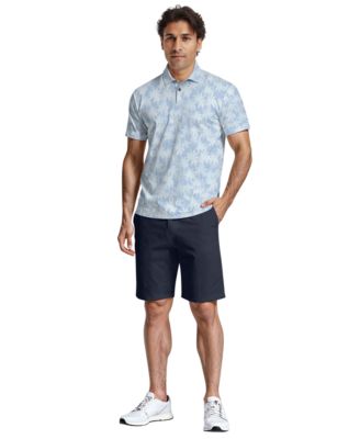 Men's All-Over Geometric Palm Print Short-Sleeve Golf Polo Shirt