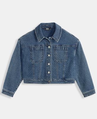 Women's Studded Denim Cotton Trucker Jacket, Macy's Exclusive