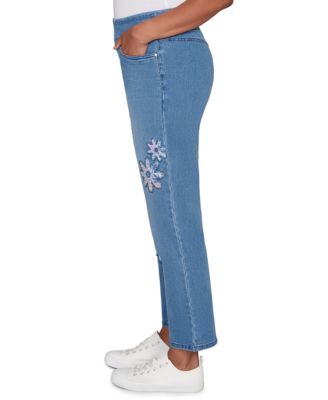 Women's Petite Hilton Head Floral Applique Detail Pants