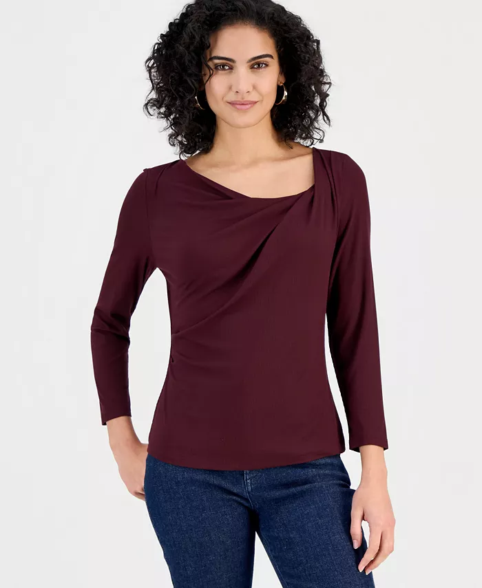 Women's Draped Cowl-Neck Top
