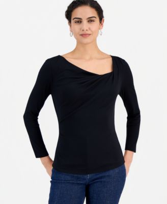 Women's Draped Cowl-Neck Top