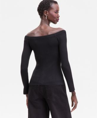 Women's Shimmer-Knit Wide-Neck Sweater, Macy's Exclusive