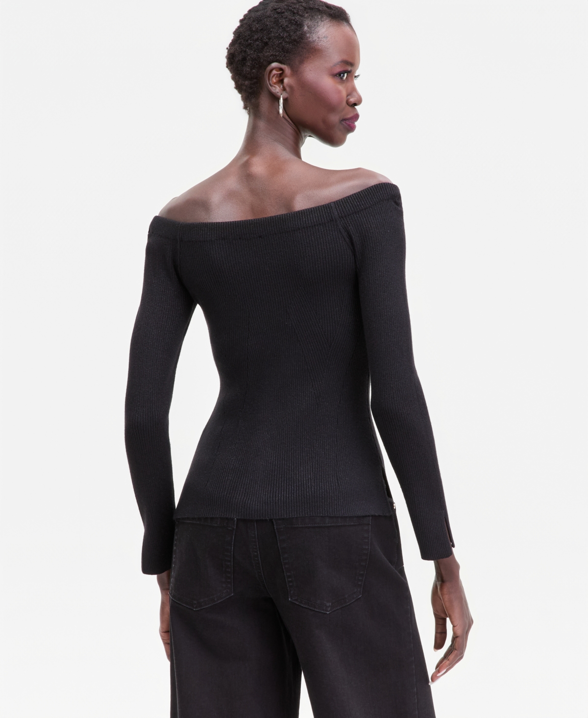 I.n.c. International Concepts Women's Shimmer-Knit Wide-Neck Sweater, Macy's Exclusive