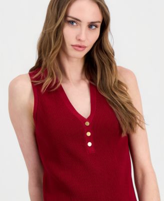 Women's Sleeveless Polo Sweater