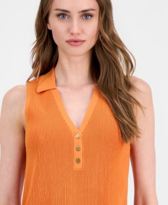 Women's Sleeveless Polo Sweater
