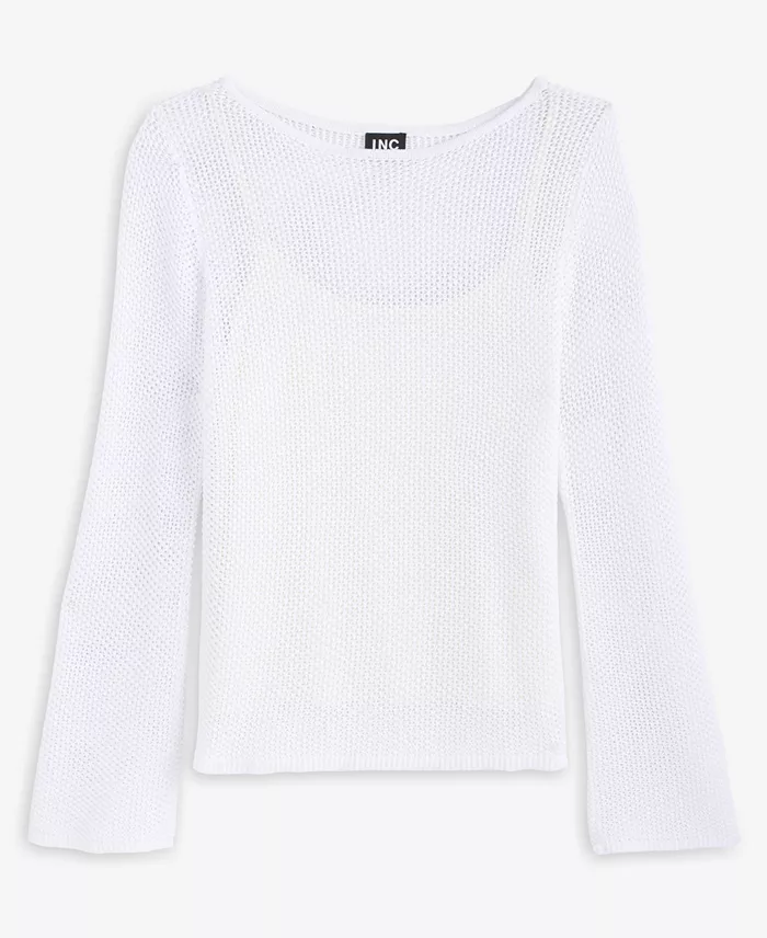 Women's Long Sleeve Open-Knit Sweater - thumbnail 8