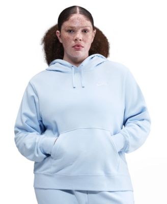 Plus Size Active Sportswear Club Hooded Fleece Sweatshirt