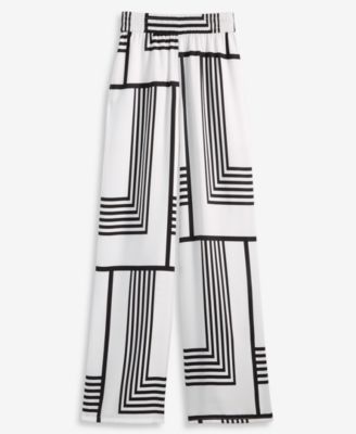 Women's Graphic-Print Pull-On Wide-Leg Pants, Macy's Exclusive