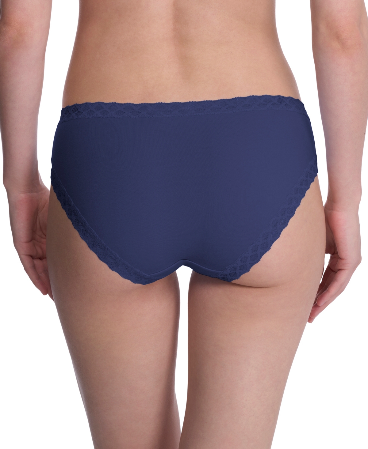 Natori Bliss Lace-trim Cotton Brief Underwear 156058 In Blue