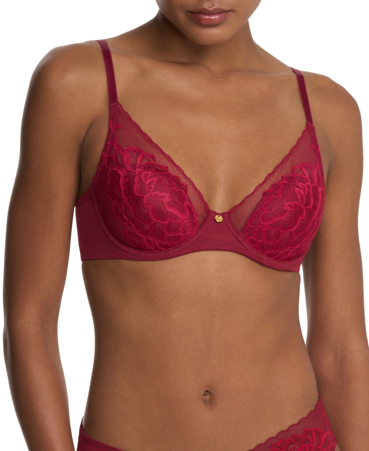 Natori Flora Contour Underwire Bra In Red