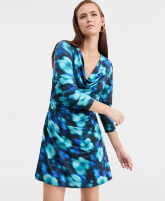 Women's Printed Cowlneck Minidress, Macy's Exclusive