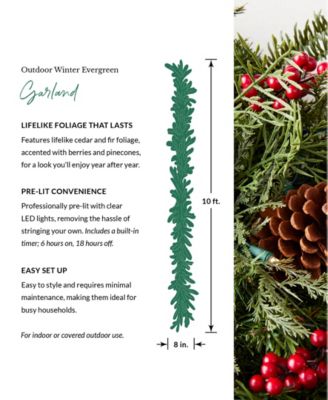 120" Outdoor Winter Evergreen Christmas Garland