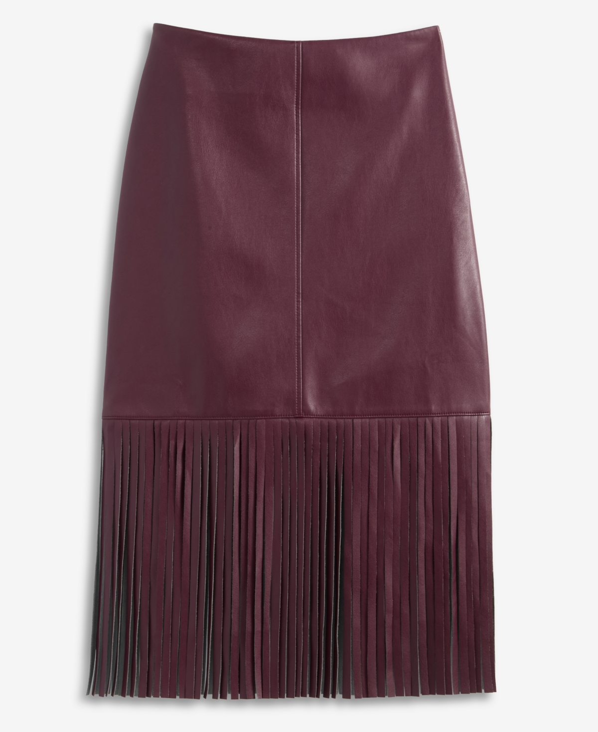 I.n.c. International Concepts Women's Faux-Leather Fringe-Trim Skirt, Macy's Exclusive