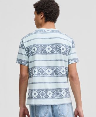 Men's James Short-Sleeve Striped Geometric Print T-Shirt, Macy's Exclusive