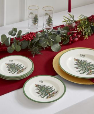 Christmas Tree Salad Plates, Set of 8