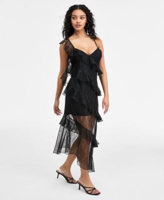 Women's V-Neck Ruffled Sleeveless Midi Dress, Macy's Exclusive