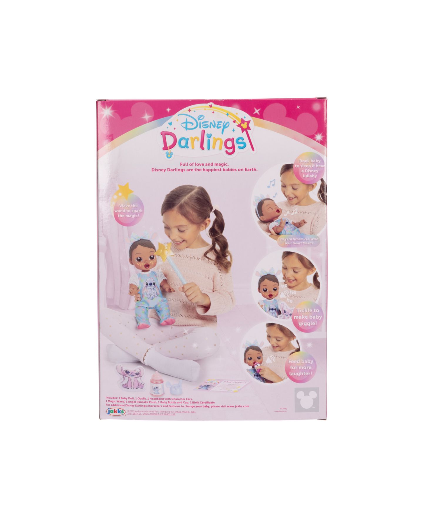 Детская кукла Disney Darlings Stitch Latina 13" Interactive Baby Doll with Open & Close Light-Up Eyes, Ages 2+ — фото 11
