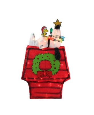 27" Pre-Lit Peanuts 3-Dimensional Snoopy with Star Christmas Outdoor Decoration