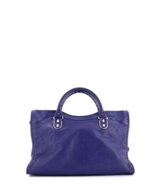 Medium City Classic Metallic Edge Bag Leather