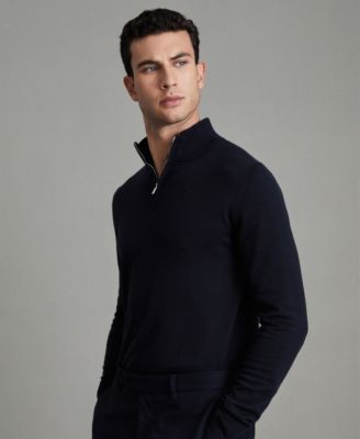 Men's Merino Wool Half-Zip Funnel Neck Sweater
