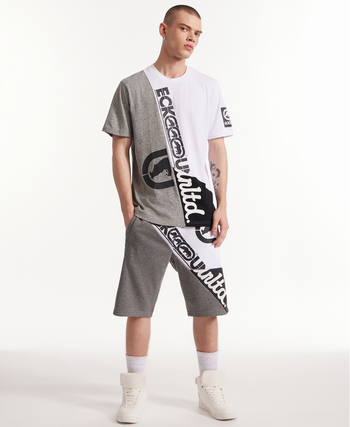 Ecko Unltd Men's Scattered Short Sleeve Knit T-Shirt