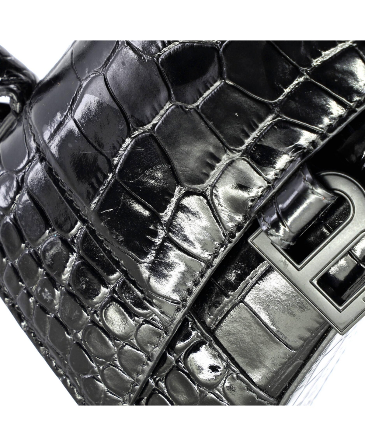 Pre-Owned Balenciaga Xs Hourglass Top Handle Bag Embossed Leather