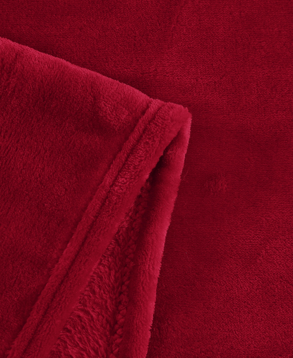 Tommy Hilfiger Solid Plush Blanket, Full/queen In Red