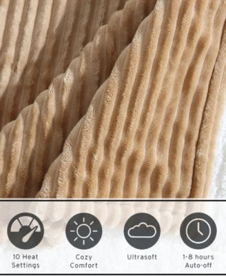 Mountain Valley Ribbed Plush Heated Blanket, Full