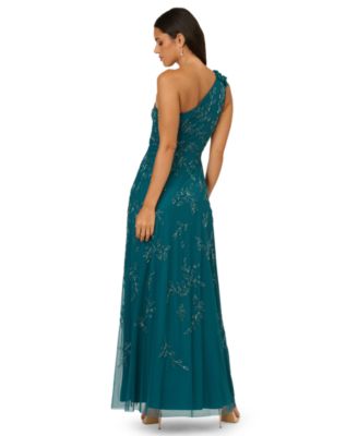 Women's One-Shoulder Beaded Dress