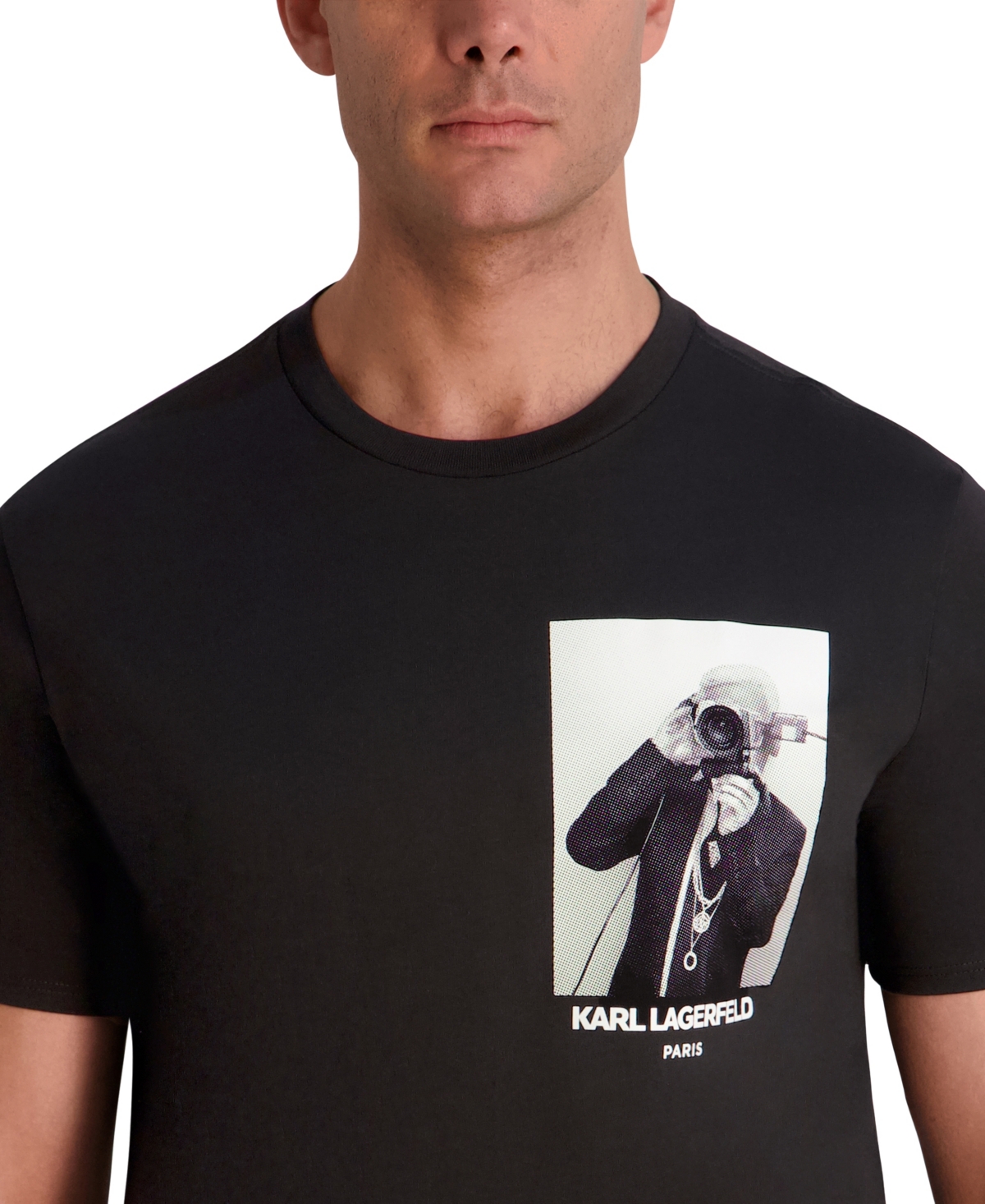 Karl Lagerfeld Men's Crewneck T-shirt In Black
