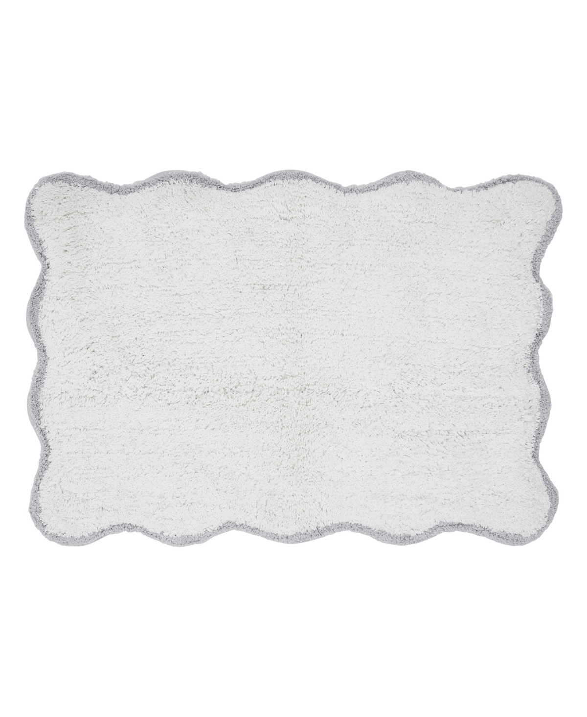 Vcny Home Scallop Cotton Bath Rug, 17" X 24" In Gray