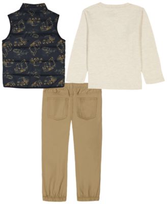 Boys' 2T-7 Sleeveless Vest, T-Shirt and Pants, 3-Piece Set