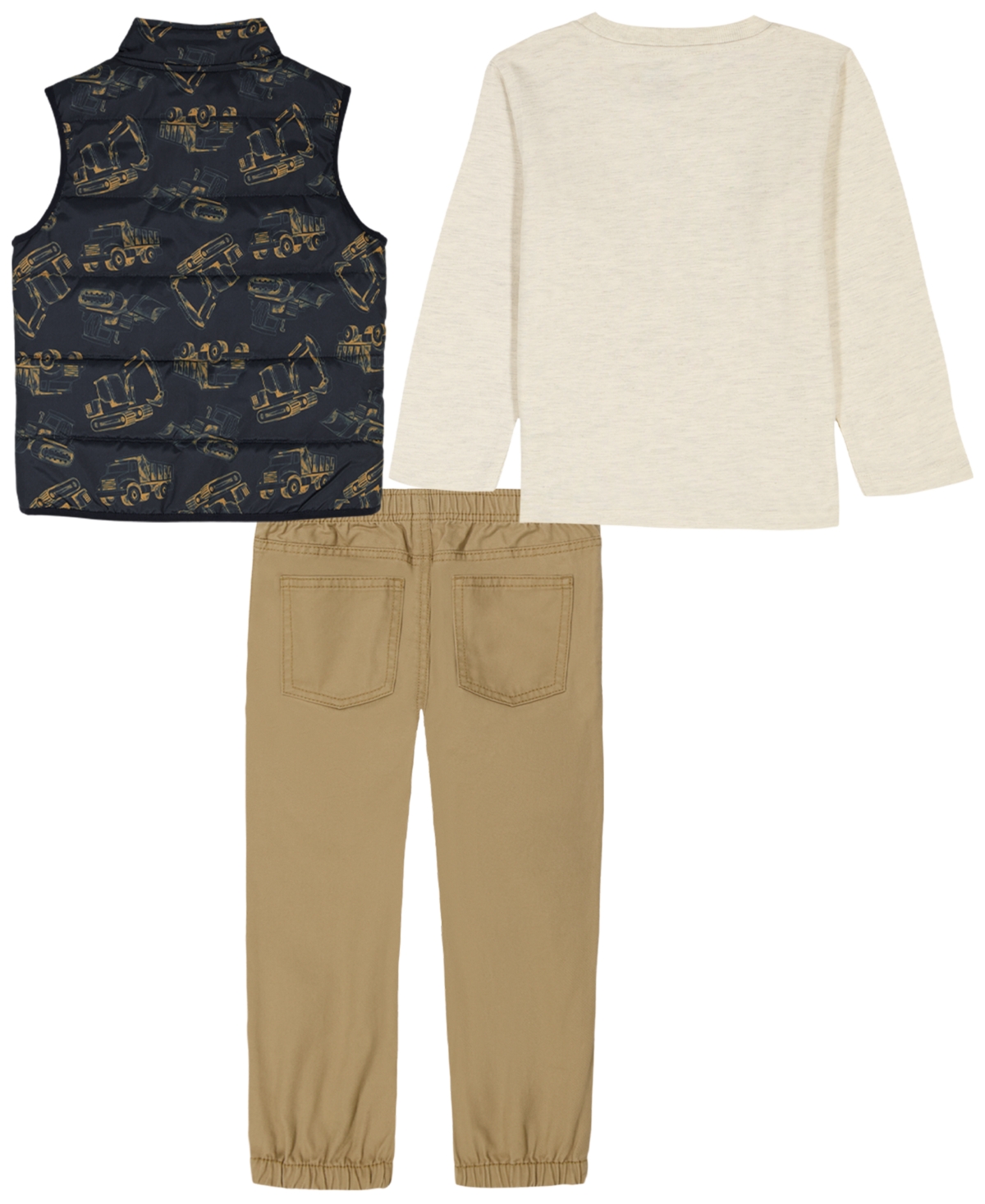 Kids Headquarters Boys 2T-7 Sleeveless Vest, T-Shirt and Pants, 3-Piece Set