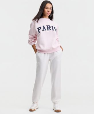 Juniors' Oversized Mock-Neck Sweatshirt
