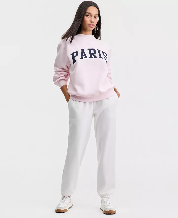 Juniors' Oversized Mock-Neck Sweatshirt - thumbnail 7