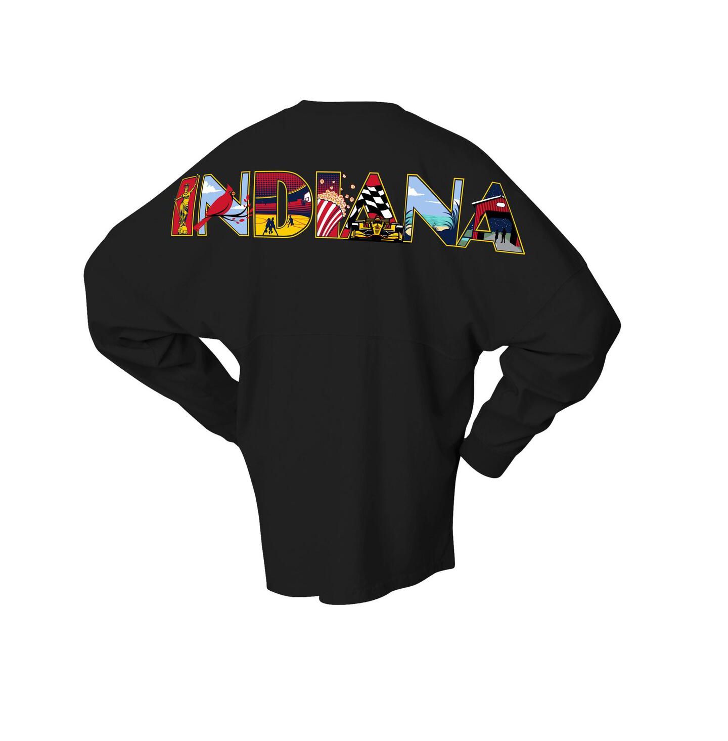 Женская футболка Spirit Jersey Black Indiana Fever Oversized Preppy City Long Sleeve — фото 2