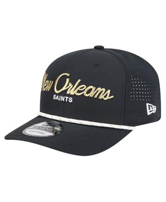 New Era - Men's Black New Orleans Saints Script 9SEVENTY Adjustable Hat
