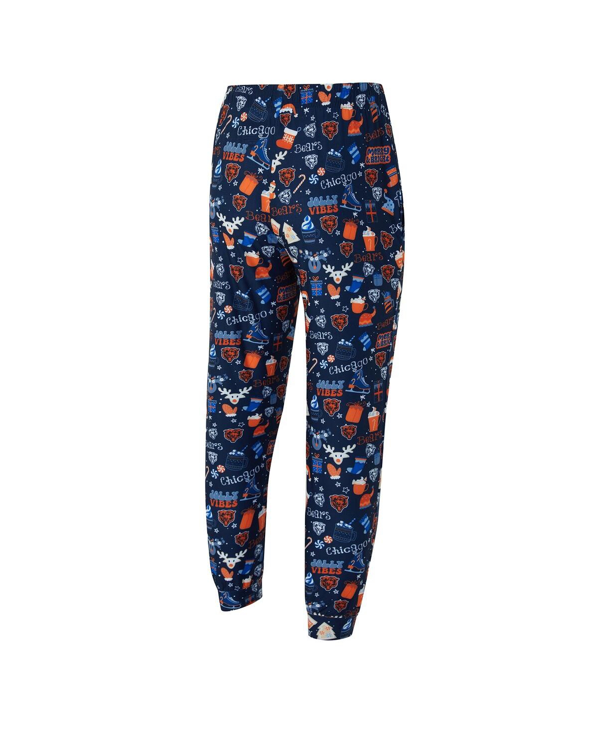 Concepts Sport Men's 2-Piece Navy Chicago Bears Chestnut Long Sleeve Top and Pants Set